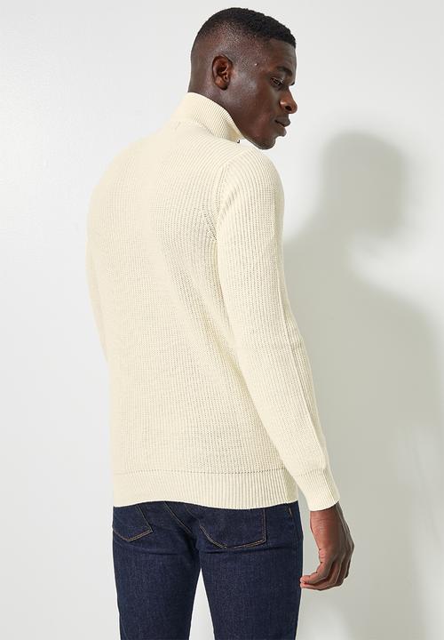 Superbalist - 1/4 zip slim fit sweater - cream