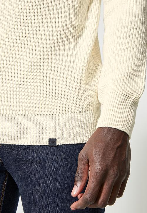 Superbalist - 1/4 zip slim fit sweater - cream