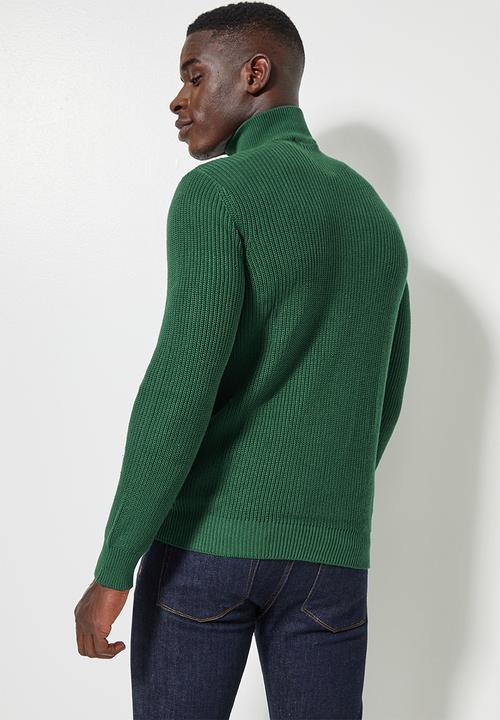 Superbalist - 1/4 zip slim fit sweater - green