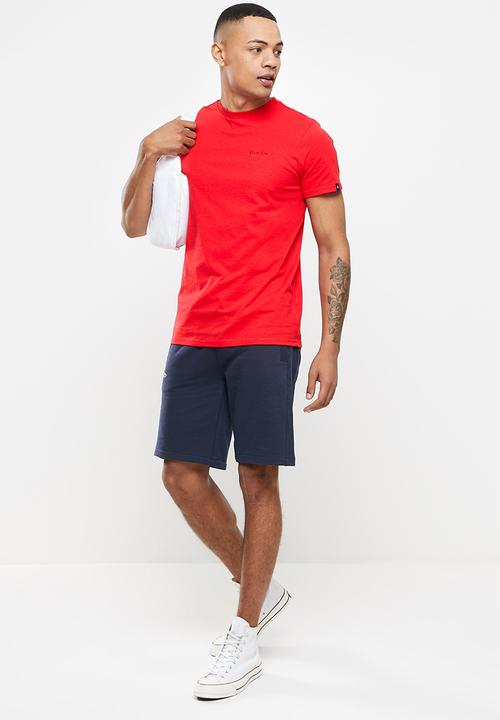 Aca Joe - Small embroidered short sleeve tee - chillie red