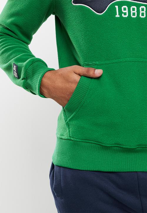 Aca Joe - Rubber print logo hoodie - green