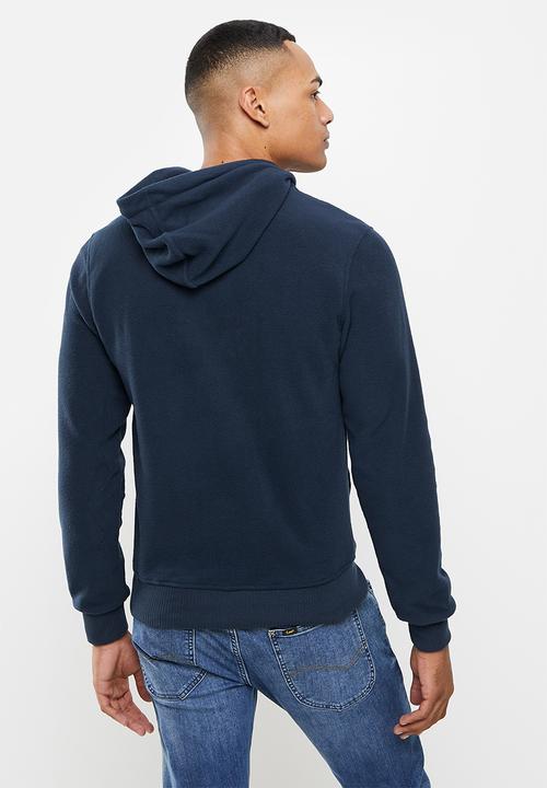 Aca Joe - Embroidered polar fleece hoodie - navy