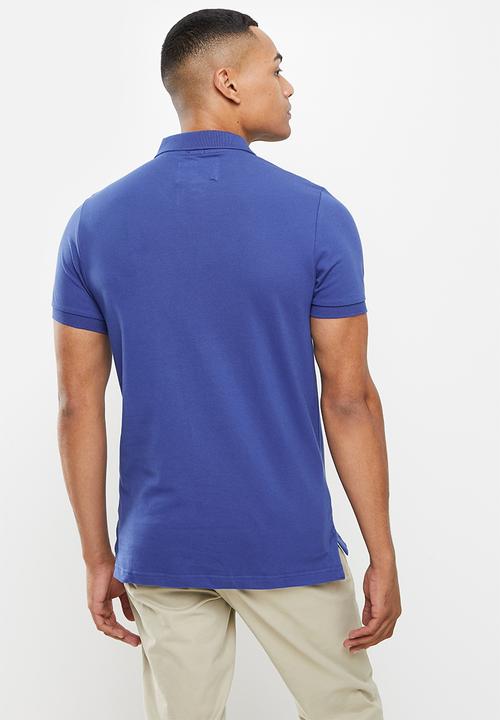 Aca Joe - 3D embroidery short sleeve golfer - blue