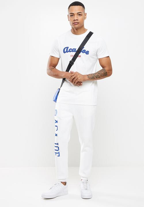 Aca Joe - Aca joe applique logo crew tee - white