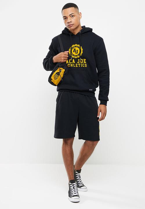 Aca Joe - Aca joe towel emblem applique hoody - caviar