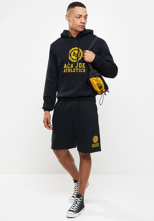 Aca Joe - Aca joe flock emblem fleece short - caviar