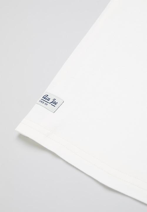Aca Joe - Aca joe printed raglan crew tee - white & navy