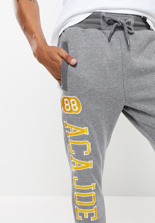 Aca Joe - Aca joe side embroidered fleece  jogger - charcoal