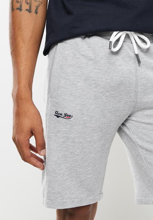 Aca Joe - Small logo fleece shorts - grey melange
