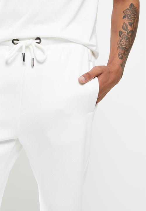 Aca Joe - Side embroidered jogger - white