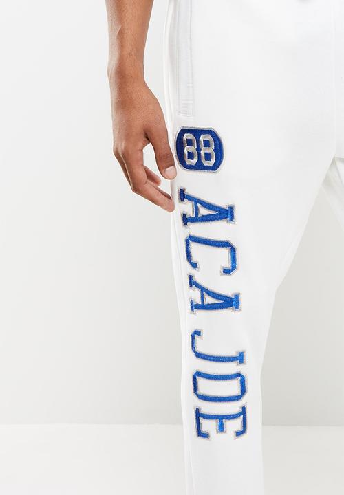 Aca Joe - Side embroidered jogger - white