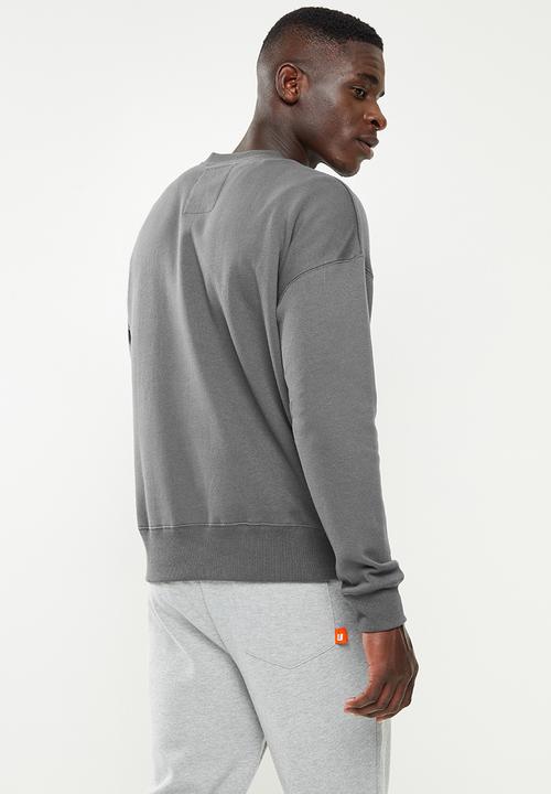 urban° - Urban tonal terry logo sweater - charcoal