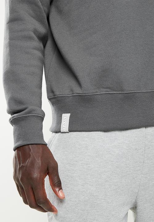 urban° - Urban tonal terry logo sweater - charcoal