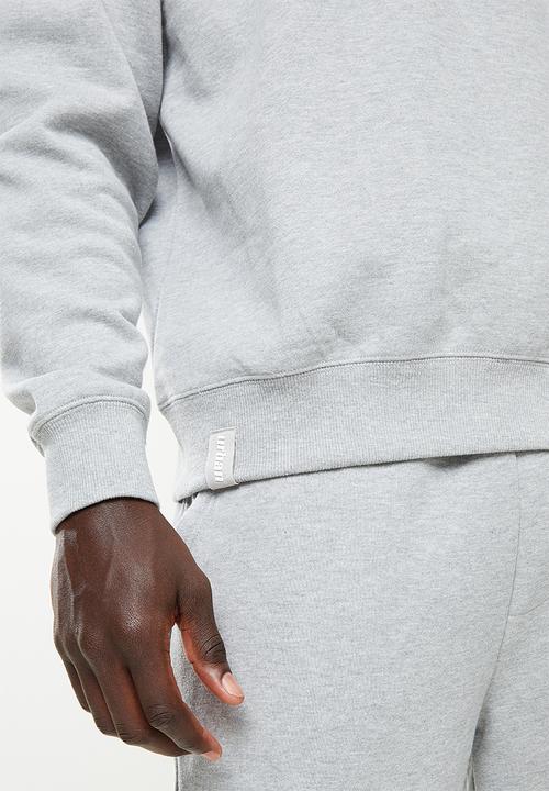 urban° - Urban brushed fleece 1/4 zip sweater - grey melange