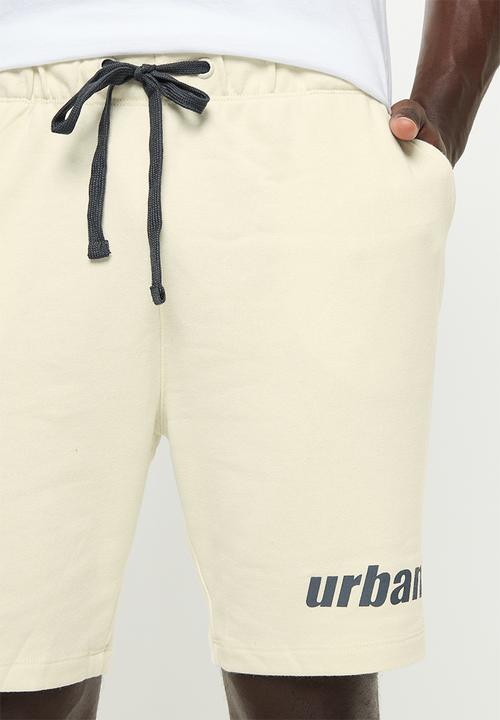urban° - Urban terry printed front short - bone