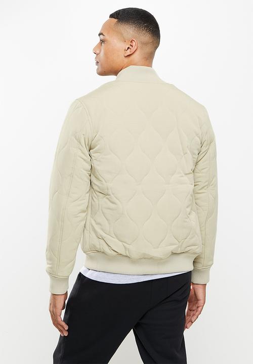 urban° - Urban nylon blend quilted  bomber - beige 