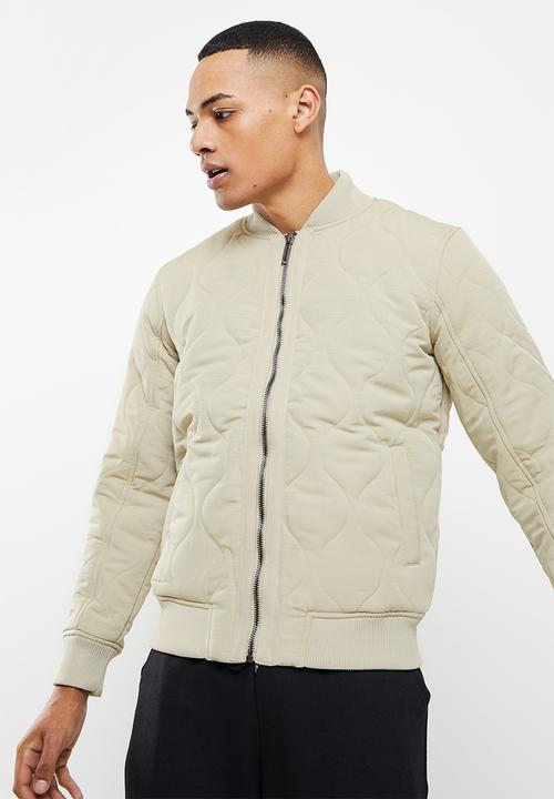 urban° - Urban nylon blend quilted  bomber - beige 