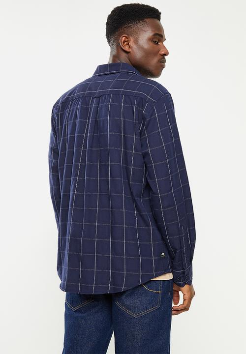 JEEP - Long sleeve yd check shirt-navy/white-jeep - multi 