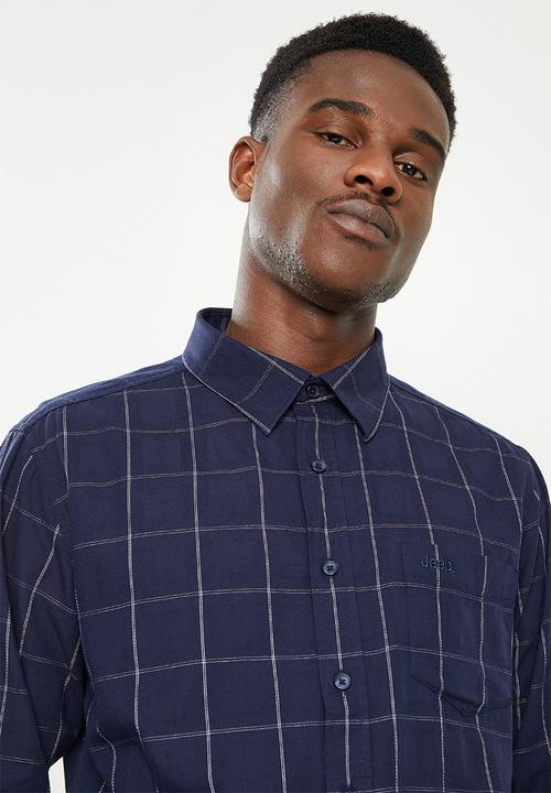 JEEP - Long sleeve yd check shirt-navy/white-jeep - multi 