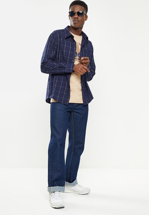 JEEP - Long sleeve yd check shirt-navy/white-jeep - multi 