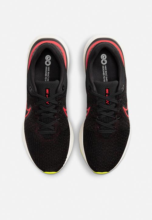 Nike - Nike react infinity run flyknit 3 - black/siren red-team red-volt