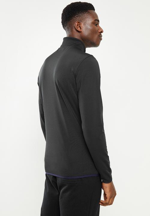 Lyle & Scott - Tech 1/4 zip midlayer - black