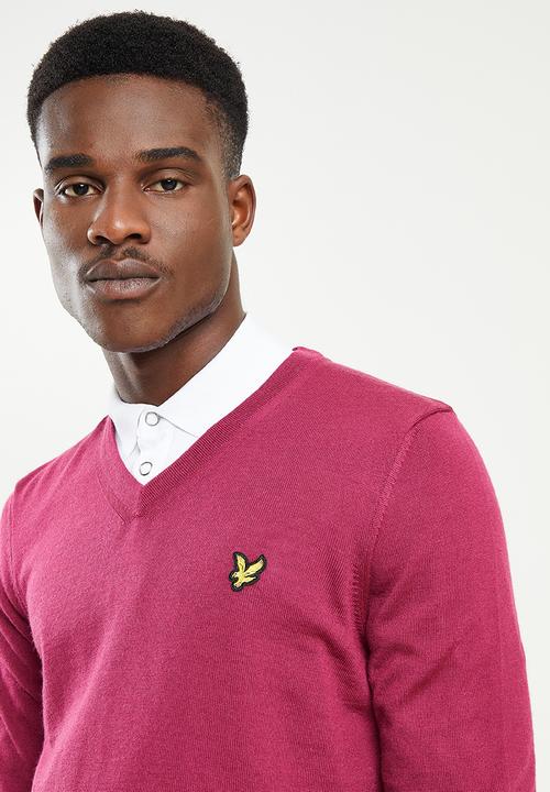 Lyle & Scott - Golf v neck pullover - pink 
