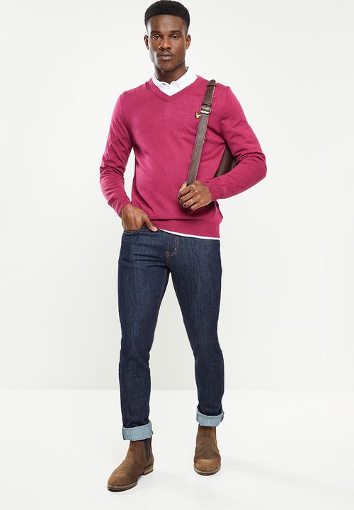 Lyle & Scott - Golf v neck pullover - pink 