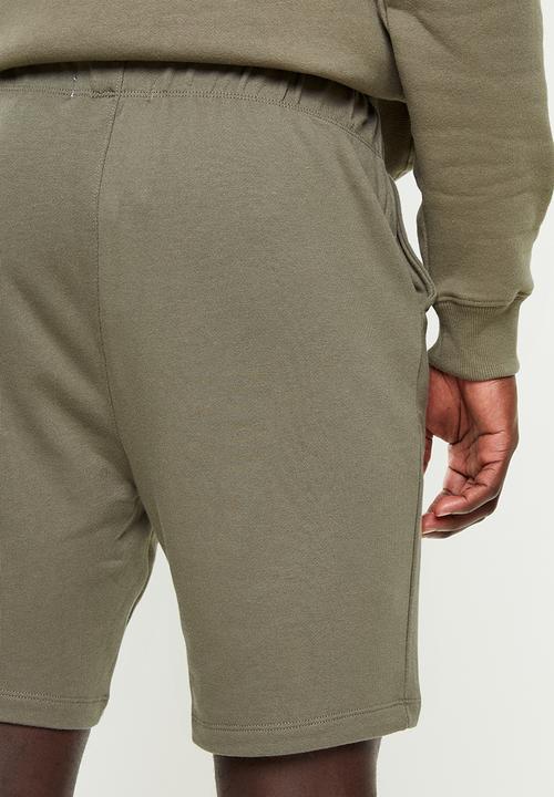 urban° - Urban unbrushed terry printed front short - khaki