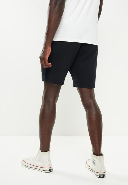 urban° - Urban terry printed front short - black