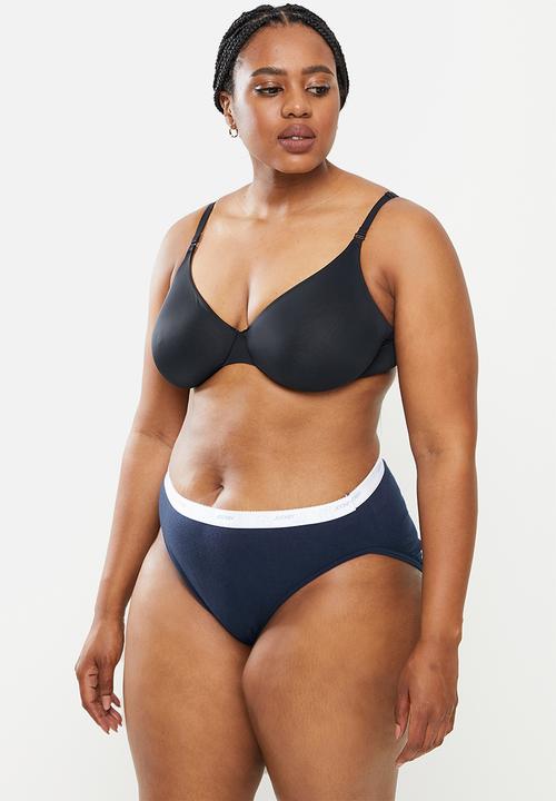 Jockey - Plus 3 pk plain french cut - midnight navy/mauve shadow/powder beige