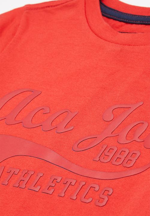 Aca Joe - Aca joe embossed core crew tee - red