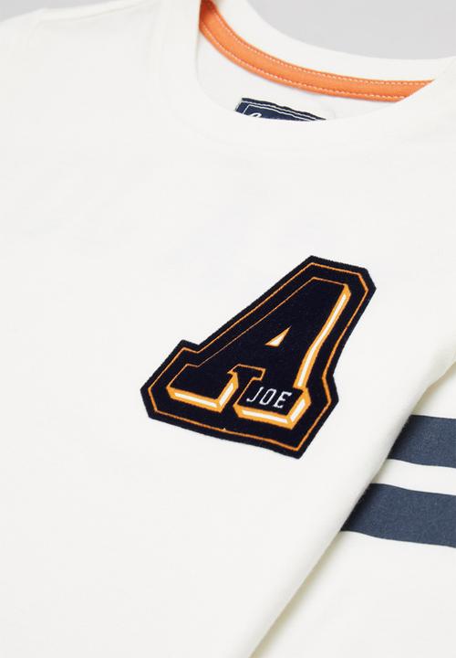 Aca Joe - Aca joe applique & print on front, back & sleeves crew tee - white