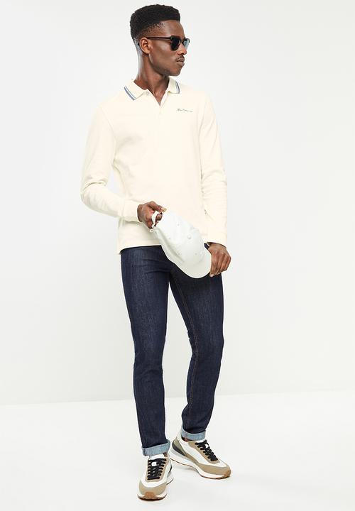 Ben Sherman - Ramford long sleeve golfer - off white