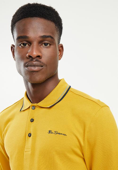 Ben Sherman - Ramford long sleeve golfer - mustard