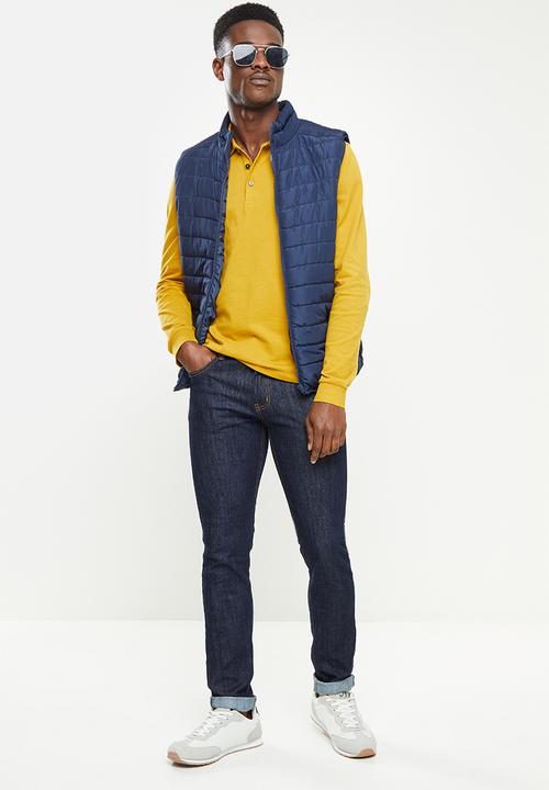 Ben Sherman - Ramford long sleeve golfer - mustard