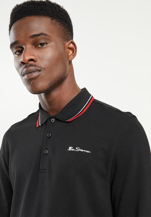Ben Sherman - Ramford long sleeve golfer - black