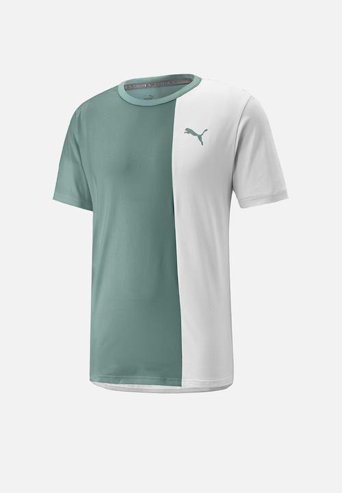 PUMA - CLOUDSPUN Short Sleeve Training Tee - mineral blue & puma white
