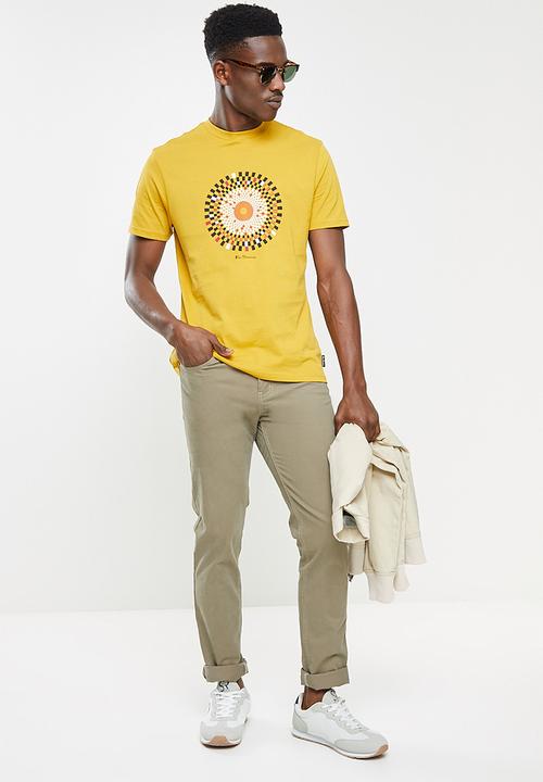 Ben Sherman - Ska check short sleeve target tee - mustard