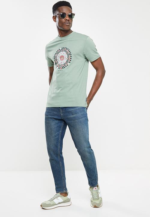 Ben Sherman - Ska check short sleeve target tee - pale khaki