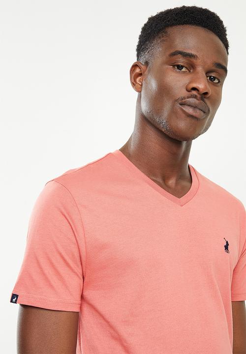 POLO - Men plain v-neckline short sleeve tee - pink
