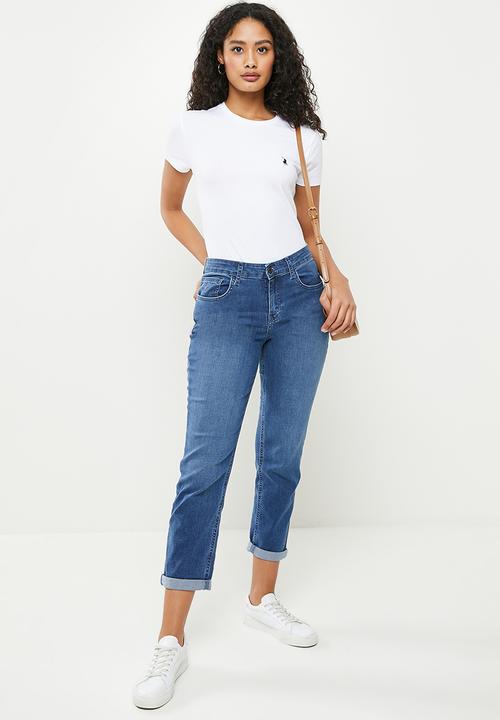 POLO - Wmn Allie short sleeve sml pony stretch T-shirt - white 
