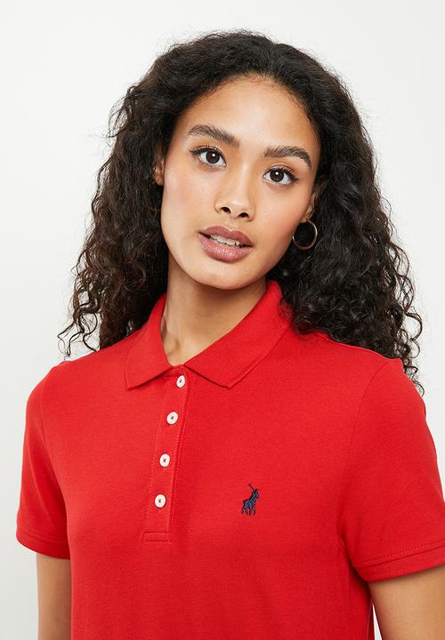 POLO - Wmn short sleeve essential sml pony golfer - red