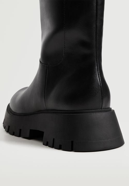 MANGO - Zayn high boot with track sole - black