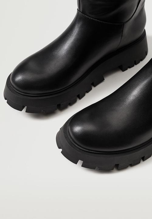 MANGO - Zayn high boot with track sole - black