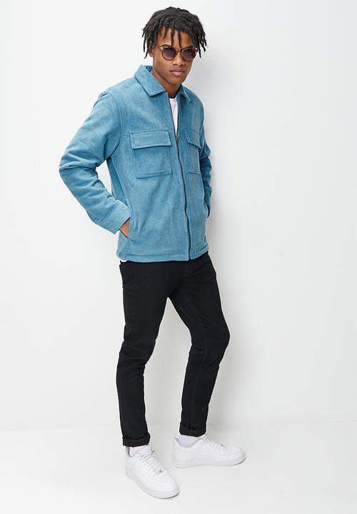 STYLE REPUBLIC - Cord sherpa lined utility jacket - dusty blue