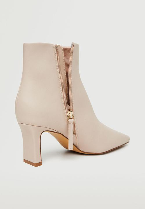 MANGO - Day pointed ankle boot - light beige
