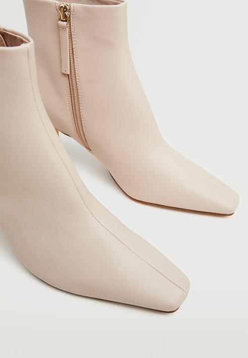 MANGO - Day pointed ankle boot - light beige
