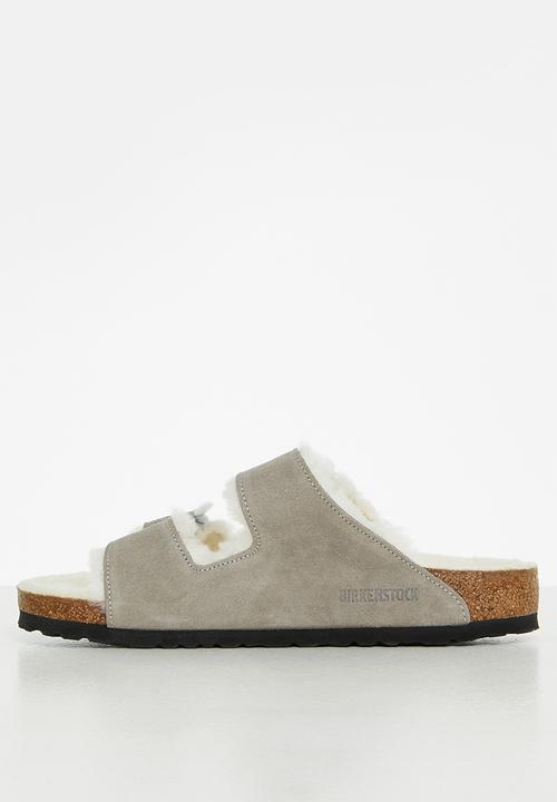 Birkenstock - Arizona vl suede leather/sheepskin regular - stone coin