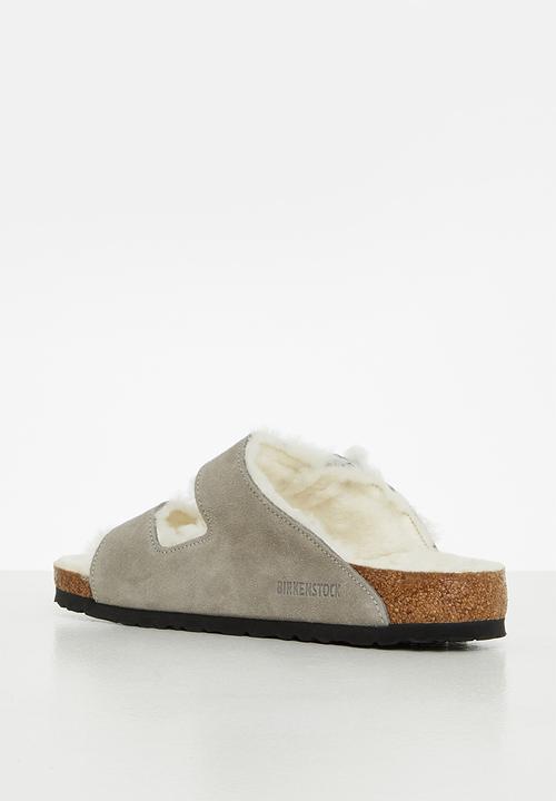 Birkenstock - Arizona vl suede leather/sheepskin regular - stone coin